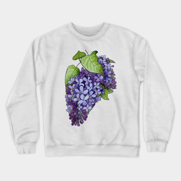 Luminous Lilacs Crewneck Sweatshirt by Kirsty Topps